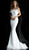 Jovani - 63891 Strapless Feather-Fringed Mermaid Gown in White