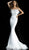 Jovani - 63891 Strapless Feather-Fringed Mermaid Gown in White