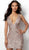 Jovani - 63899 Sequined Deep V-neck Sheath Cocktail Dress in Pink