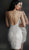 Jovani - 63906 Plunging Illusion Glitter Backless Cocktail Dress In Silver and Nude