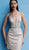Jovani - 63906 Plunging Illusion Glitter Backless Cocktail Dress In Silver and Nude