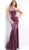Jovani - 63935 High Halter Cutout Bodice Velvet Long Gown in Purple