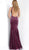 Jovani - 63935 High Halter Cutout Bodice Velvet Long Gown in Purple