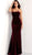 Jovani - 63942 Sleeveless Tie Back Velvet Sheath Gown In Red