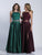 Dave & Johnny - A6394 Two-Piece Bejeweled Lace A-Line Dress in Green and Red