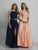 Dave & Johnny - A6394 Two-Piece Bejeweled Lace A-Line Dress in Blue and Orange