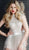 Jovani - Beaded High Neck Romper with Fringe Overlay Dress 63965 In Silver