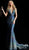 Jovani - 63971 Plunging Halter Sequined Mermaid Gown in Blue