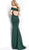 Jovani - 63975 Off shoulder Glitter Jersey Trumpet Dress With Open Back In Green