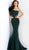 Jovani - Ruffled One Shoulder Sleeve Mermaid Dress 63994 In Green