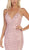 May Queen - MQ1625 Adorned Lattice Motif Sheath Gown In Pink