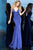 Jovani - 67449 Plunging V-Neck Fitted Trumpet Dress In Blue