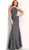 Jovani - 64010 Embellished Halter Neck Trumpet Dress in Gray