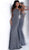 Jovani - 64010 Embellished Halter Neck Trumpet Dress in Gray