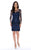 Decode 1.8 - Long Sleeve Illusion Bateau Neck Dress 183087 in Black and Blue
