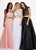Rachel Allan - 6403 Two Piece Floral Beaded A-line Dress In Pink and White