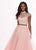 Rachel Allan - 6403 Two Piece Floral Beaded A-line Dress In Pink