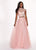Rachel Allan - 6403 Two Piece Floral Beaded A-line Dress In Pink