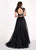 Rachel Allan - 6403 Two Piece Floral Beaded A-line Dress In Black