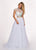Rachel Allan - 6403 Two Piece Floral Beaded A-line Dress In White