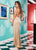 Rachel Allan - 6404 Beaded Embellished Halter Long Gown In Silver and Neutral