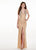 Rachel Allan - 6404 Beaded Embellished Halter Long Gown In Silver and Neutral