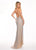 Rachel Allan - 6404 Beaded Embellished Halter Long Gown In Blue and Neutral