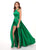Rachel Allan - 6405 Halter Neck and Shorts with Overlay Prom Dress In Green
