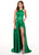 Rachel Allan - 6405 Halter Neck and Shorts with Overlay Prom Dress In Green