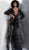 Jovani - 64068 Embellished Long Sleeve Deep V-neck Jumpsuit in Black
