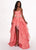 Rachel Allan - 6406 2-Piece Style Lace and Tulle High-Low Gown In Orange