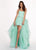 Rachel Allan - 6406 2-Piece Style Lace and Tulle High-Low Gown In Green