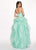 Rachel Allan - 6406 2-Piece Style Lace and Tulle High-Low Gown In Green