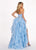 Rachel Allan - 6406 2-Piece Style Lace and Tulle High-Low Gown In Blue