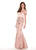 Rachel Allan - 6407 Embroidered Two Piece Off-Shoulder Trumpet Dress In Pink