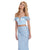 Rachel Allan - 6407 Embroidered Two Piece Off-Shoulder Trumpet Dress In Blue