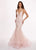 Rachel Allan - 6409 Sequined Deep V-neck Tulle Mermaid Dress In Pink