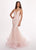Rachel Allan - 6409 Sequined Deep V-neck Tulle Mermaid Dress In Pink