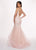 Rachel Allan - 6409 Sequined Deep V-neck Tulle Mermaid Dress In Pink