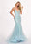 Rachel Allan - 6409 Sequined Deep V-neck Tulle Mermaid Dress In Green