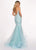 Rachel Allan - 6409 Sequined Deep V-neck Tulle Mermaid Dress In Green