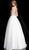 Jovani - 64105 Sleeveless Embroidered V-neck Ballgown in White