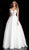 Jovani - 64105 Sleeveless Embroidered V-neck Ballgown in White