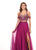 Rachel Allan - 6411 Beaded Embellished 2-Piece Cold Shoulder Prom Gown In Pink