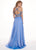 Rachel Allan - 6411 Beaded Embellished 2-Piece Cold Shoulder Prom Gown In Blue