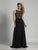 Dave & Johnny - A6411 Sleeveless Embellished A-line Gown in Black