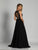Dave & Johnny - A6411 Sleeveless Embellished A-line Gown in Black
