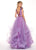 Rachel Allan - 6412 Two-Piece Floral Motif Shoulders Tiered Tulle Gown In Purple
