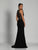 Dave & Johnny - A6412 Jewel Neck Embellished Sheath Gown in Black