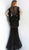 Jovani - 64137 Beaded Jewel Neck Fringed Long Gown